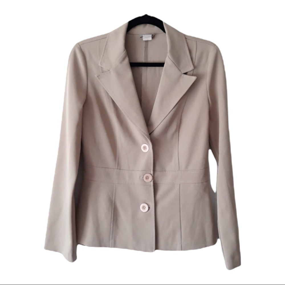 Pale beige cream blazer suit jacket M